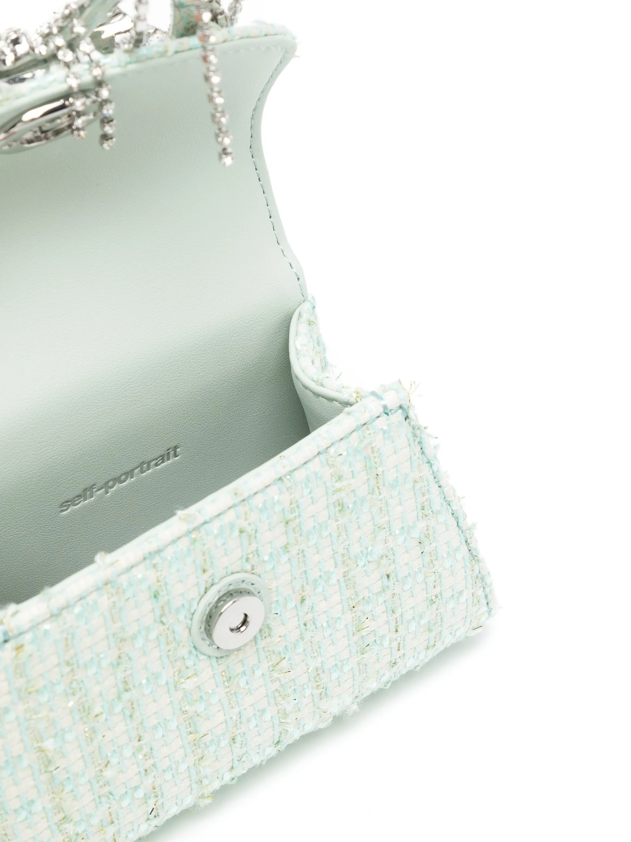 Mint Boucle Micro Bow Bag