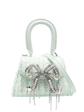 Mint Boucle Micro Bow Bag