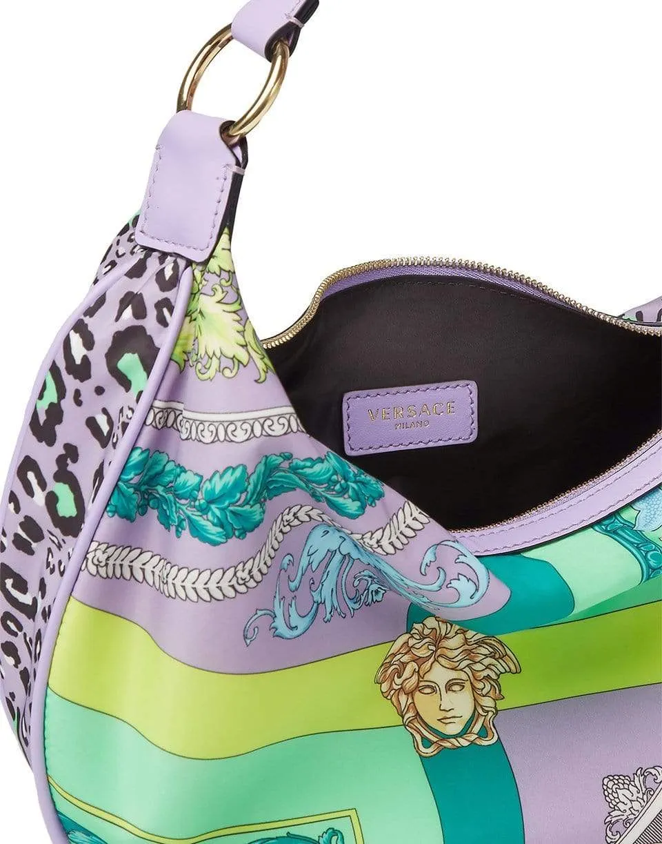 Mixed Print Hobo Bag