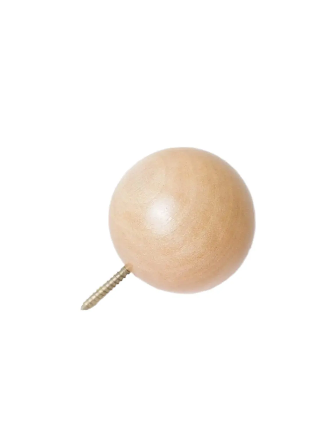 Modern Wood Ball Hooks, Single Organizer, Hat Rack, Towel Hook - Natural