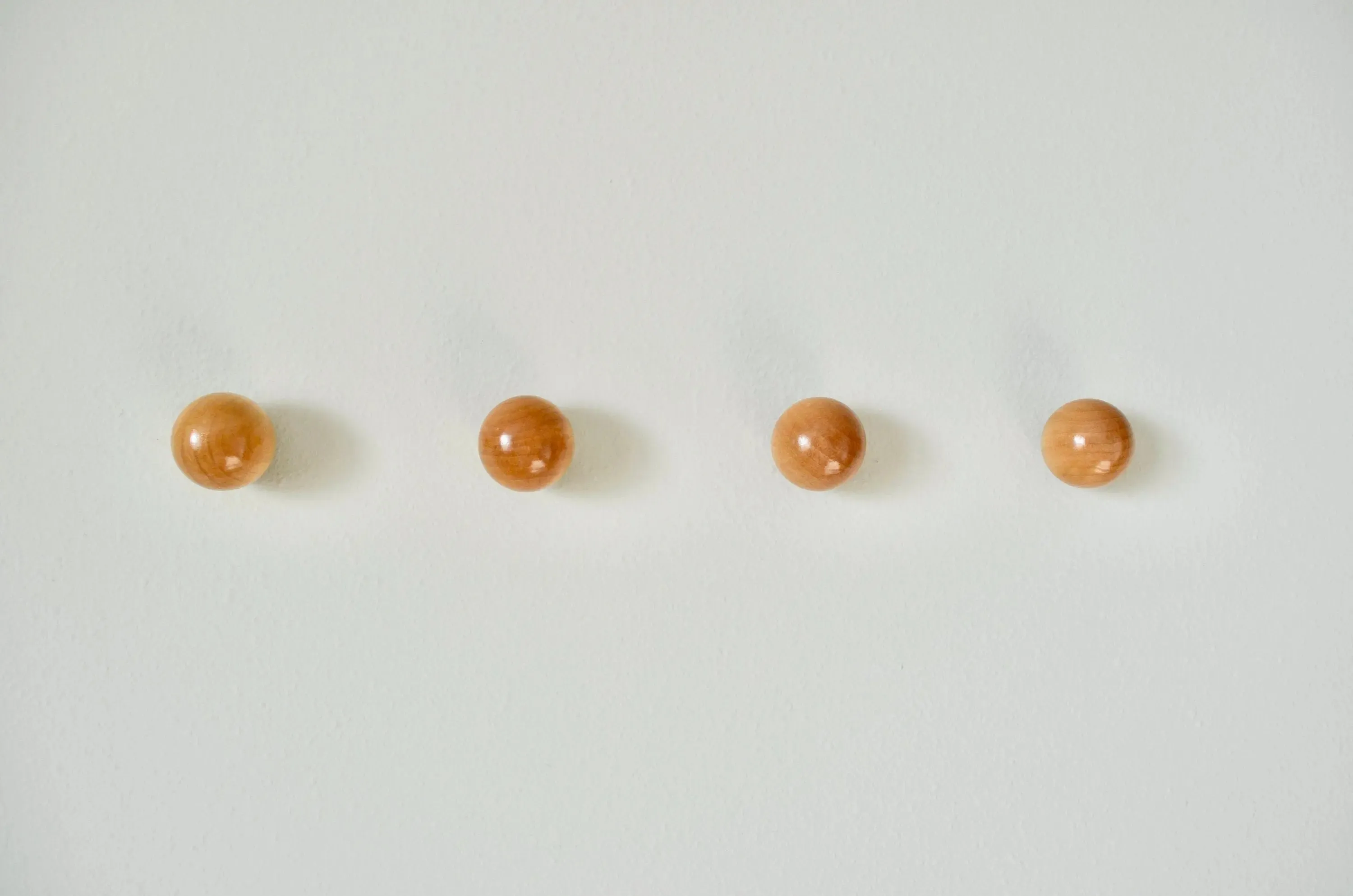 Modern Wood Ball Hooks, Single Organizer, Hat Rack, Towel Hook - Natural