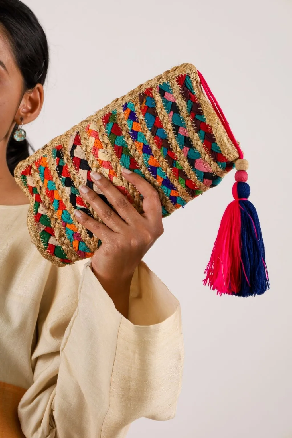Multicolor Jute Pouch