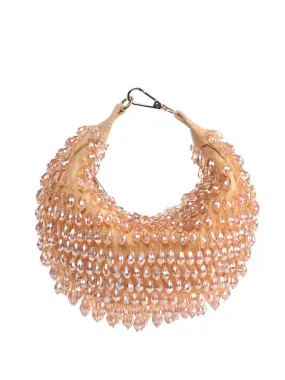 Ophelia Gold Suede Embellished Hobo Bag
