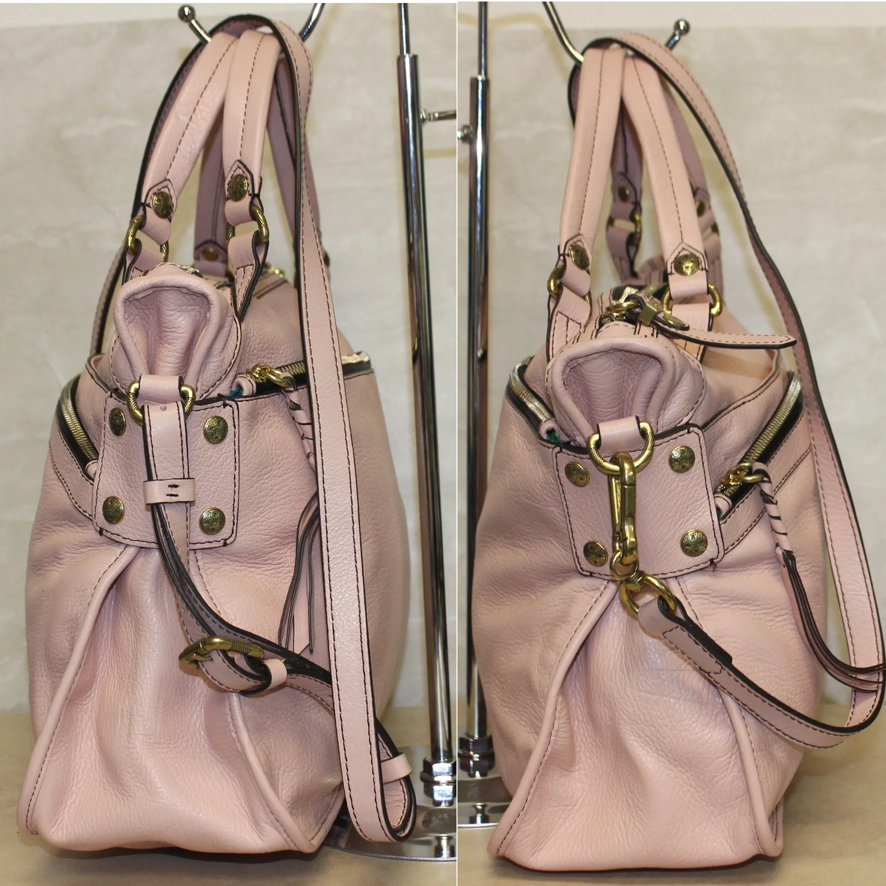 Oryany Purse: Pink Calf Skin Leather Crossbody Bag