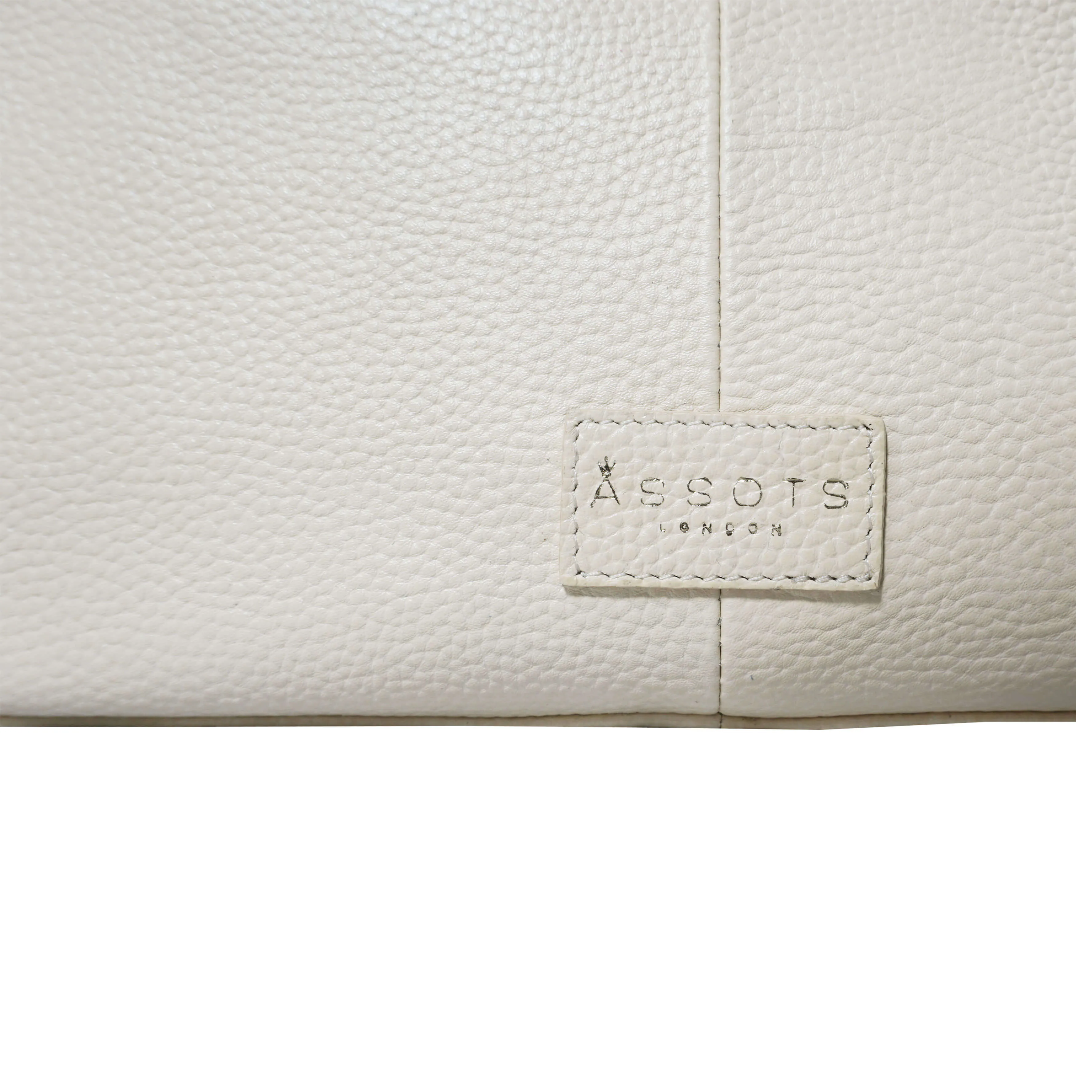 'PAMELA' Camelish Off White Pebble Grain Real Leather Designer Shoulder Hobo Bag