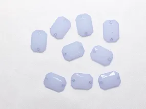 Pastel Blue Designer Dyeable Rectangle  Plastic Stones - 18x13 mm