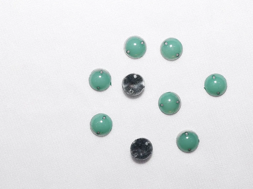 Pastel Green Circular Plastic Stones - 10 mm