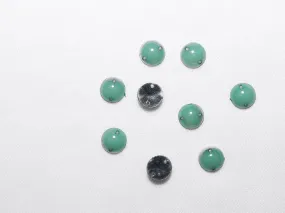 Pastel Green Circular Plastic Stones - 10 mm