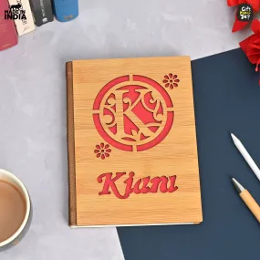 Personalized Wooden Diary Journal - A5 Ruled Notebook with Custom Name | Perfect for Office, Gift & Personal Use (190 Pages)
