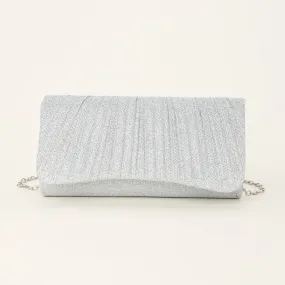 Shiny Pleated Crossbody Evening Bag