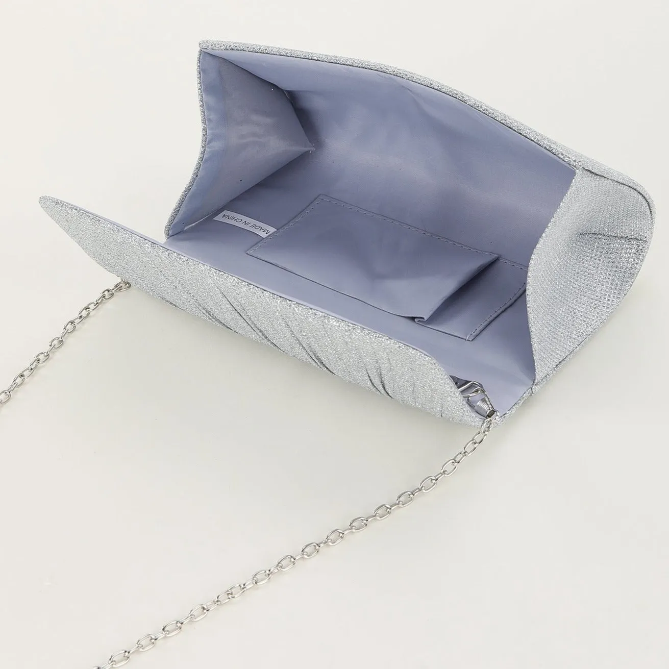 Shiny Pleated Crossbody Evening Bag