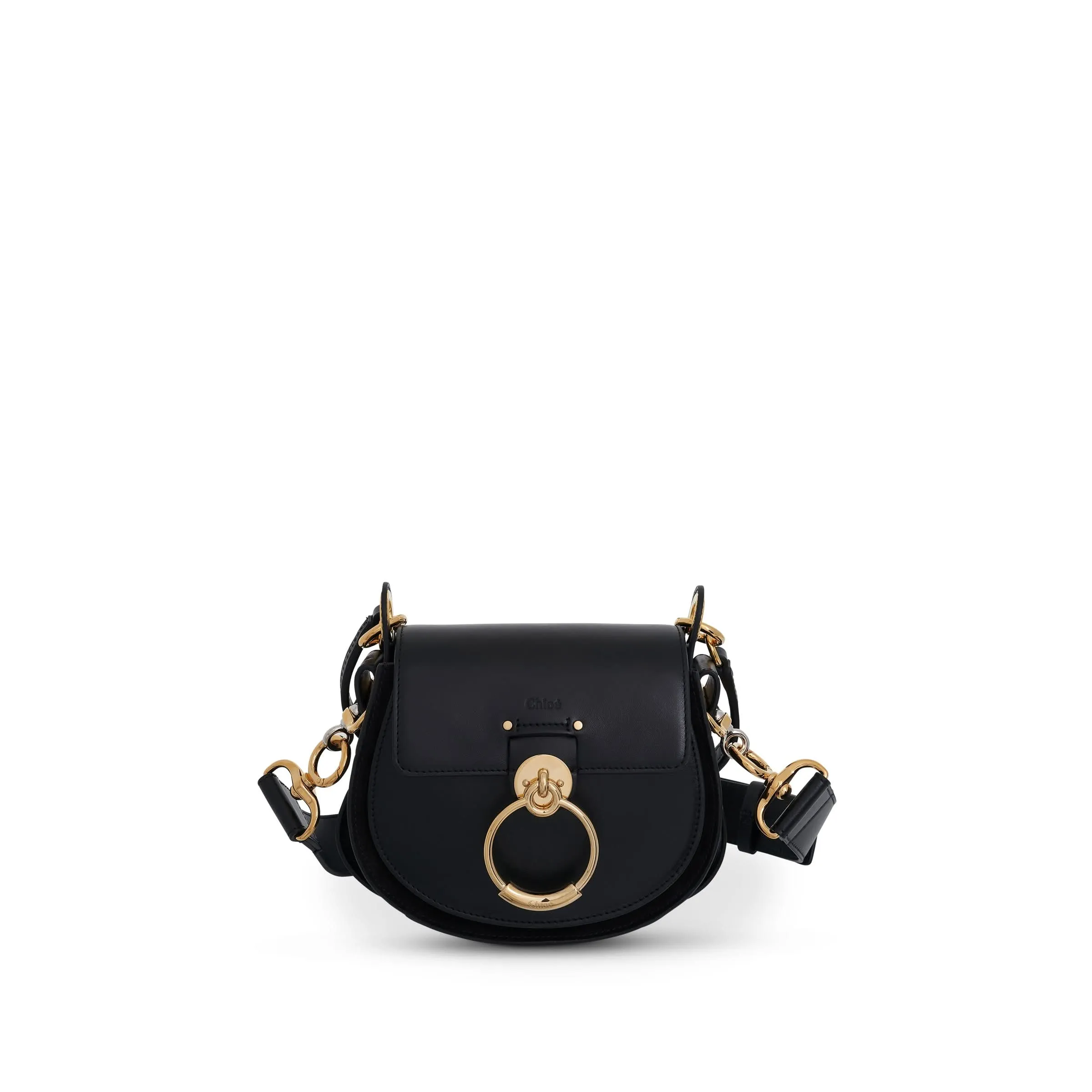 Small Tess Bag in Shiny & Suede Calfskin in Black