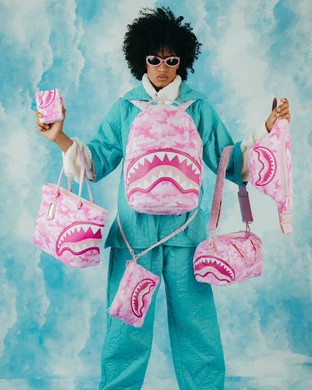 Sprayground Pink Camo Faux Fur DLXSV Backpack