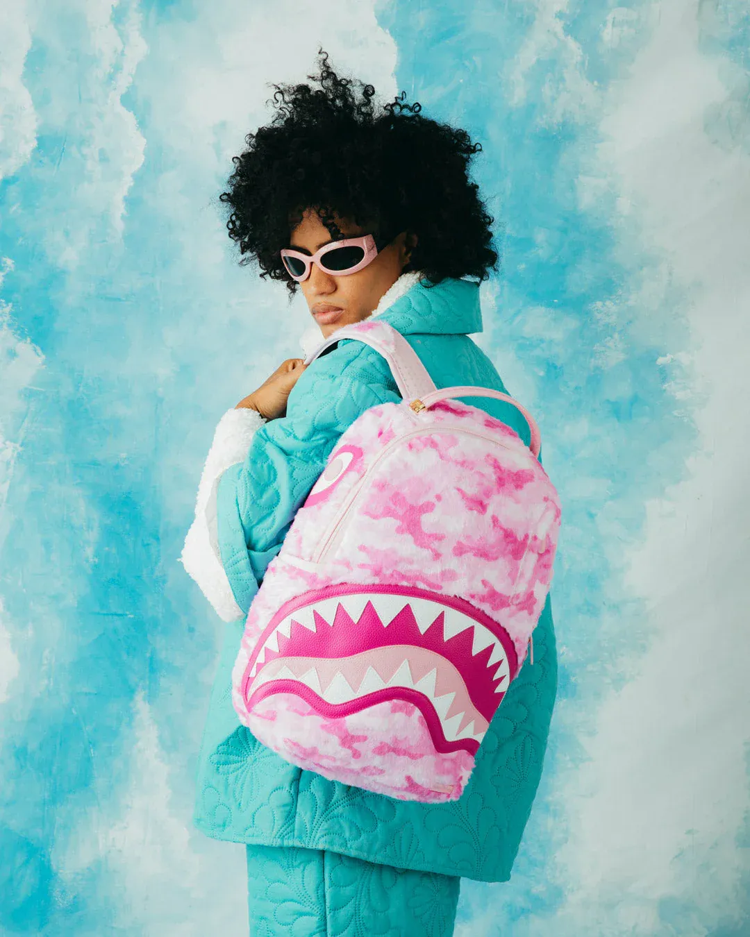 Sprayground Pink Camo Faux Fur DLXSV Backpack