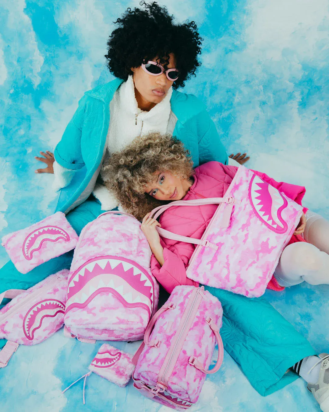 Sprayground Pink Camo Faux Fur DLXSV Backpack