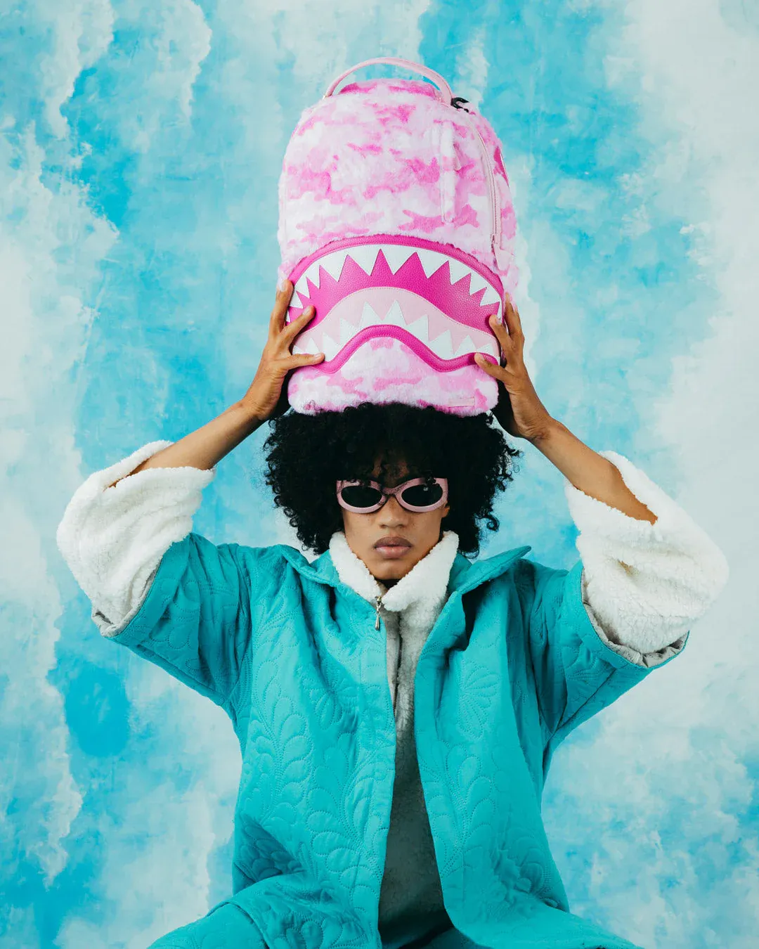 Sprayground Pink Camo Faux Fur DLXSV Backpack