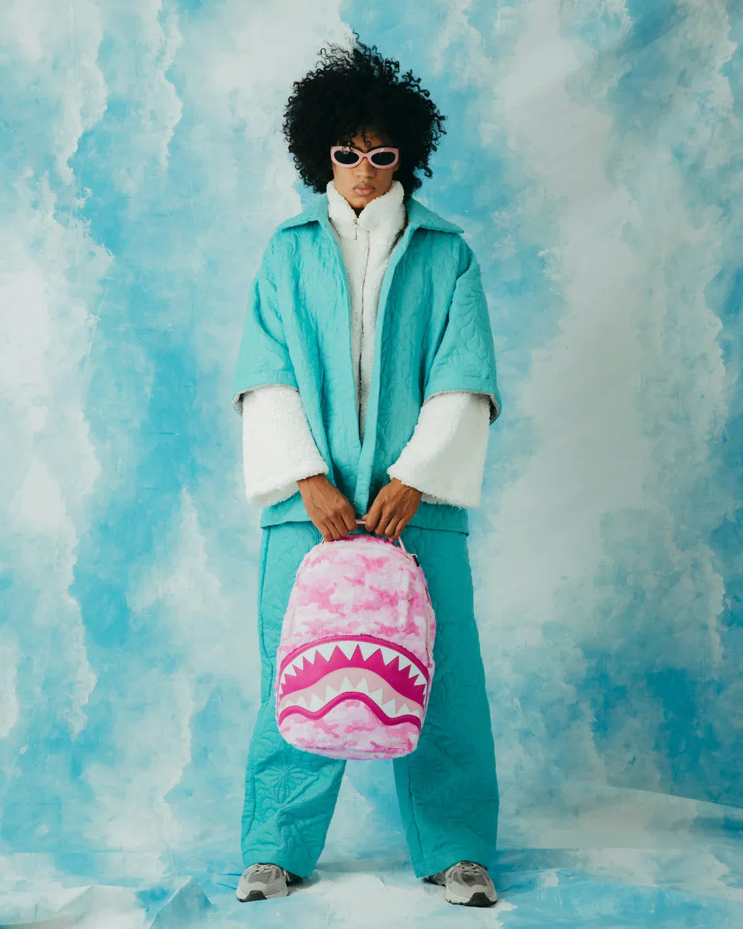 Sprayground Pink Camo Faux Fur DLXSV Backpack