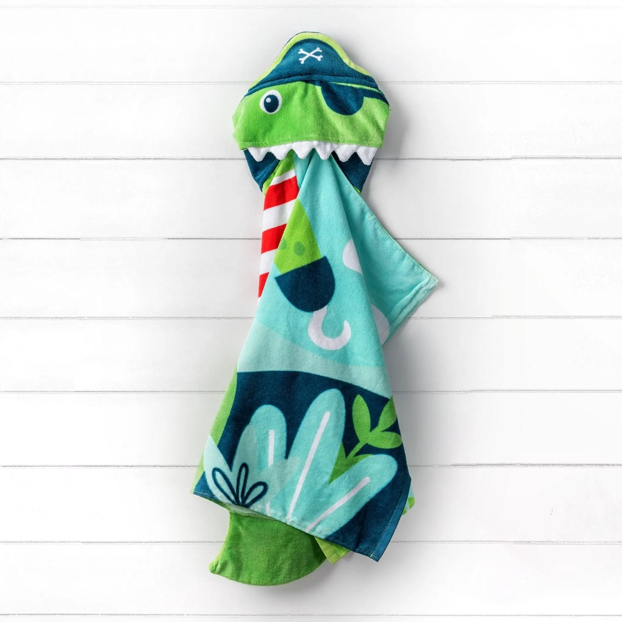 Stephen Joseph girls HOODED TOWEL, 46 X24 US - Dino Pirate
