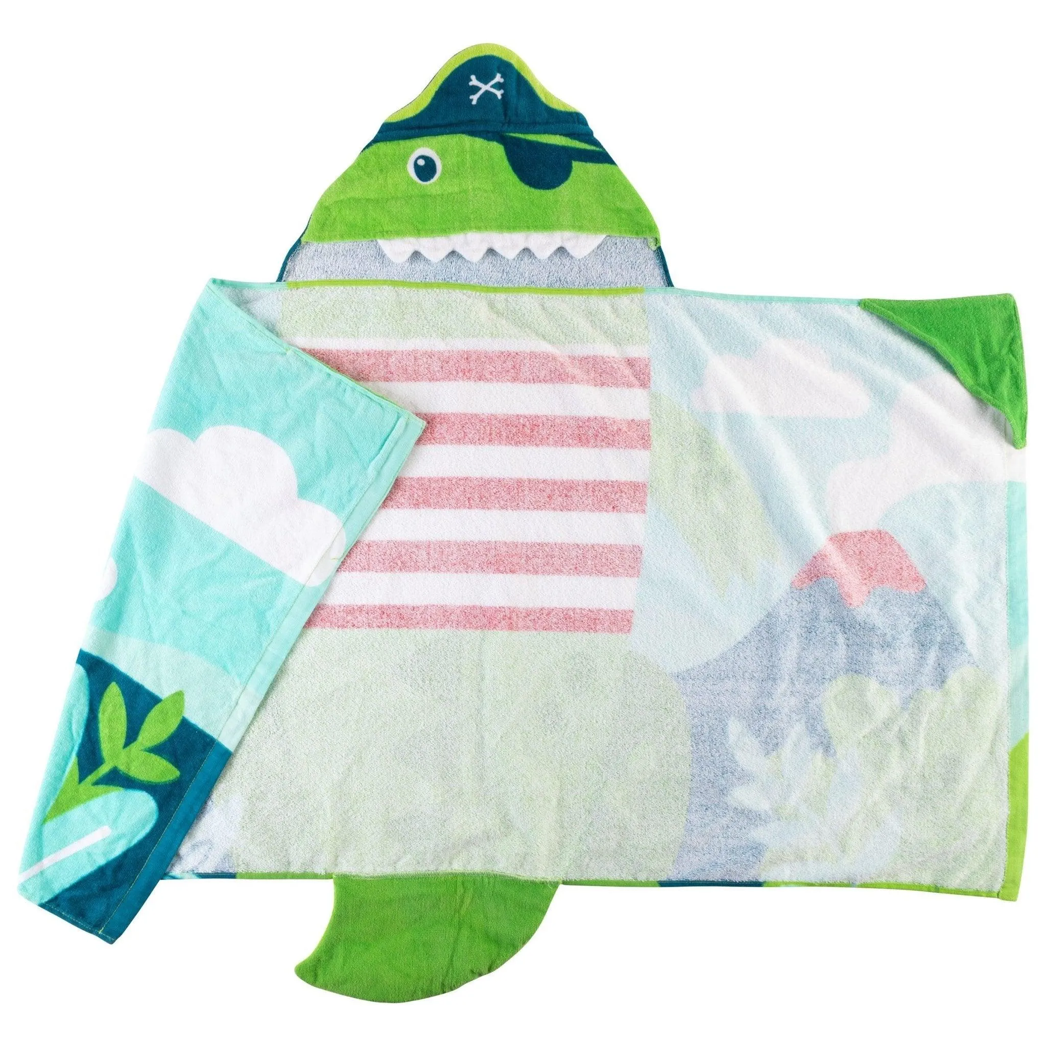 Stephen Joseph girls HOODED TOWEL, 46 X24 US - Dino Pirate