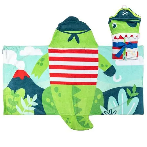 Stephen Joseph girls HOODED TOWEL, 46 X24 US - Dino Pirate