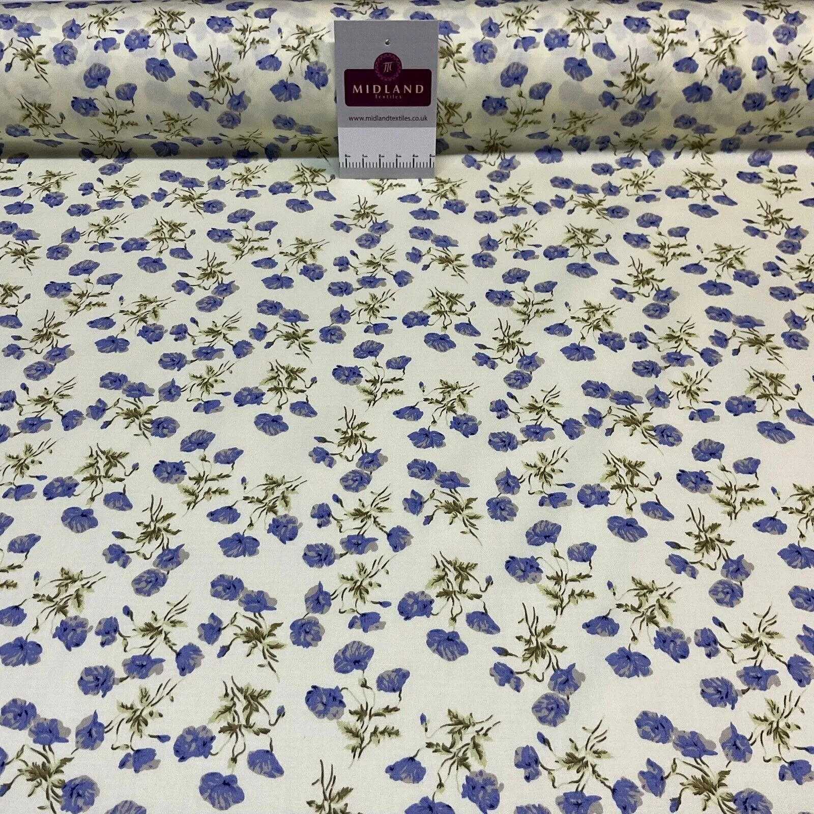 Summer vintage style Cream floral Cotton Poplin dress Fabric Sold by Metre M1864
