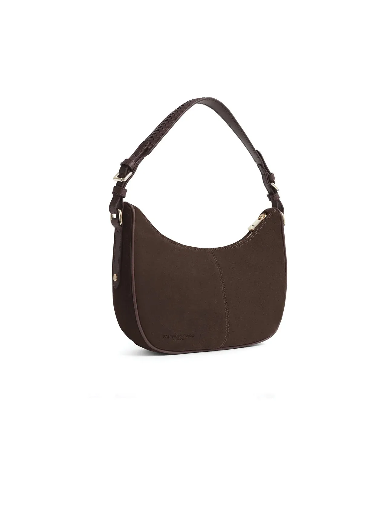 The Tetbury Women's Crescent Bag - Chocolate Suede