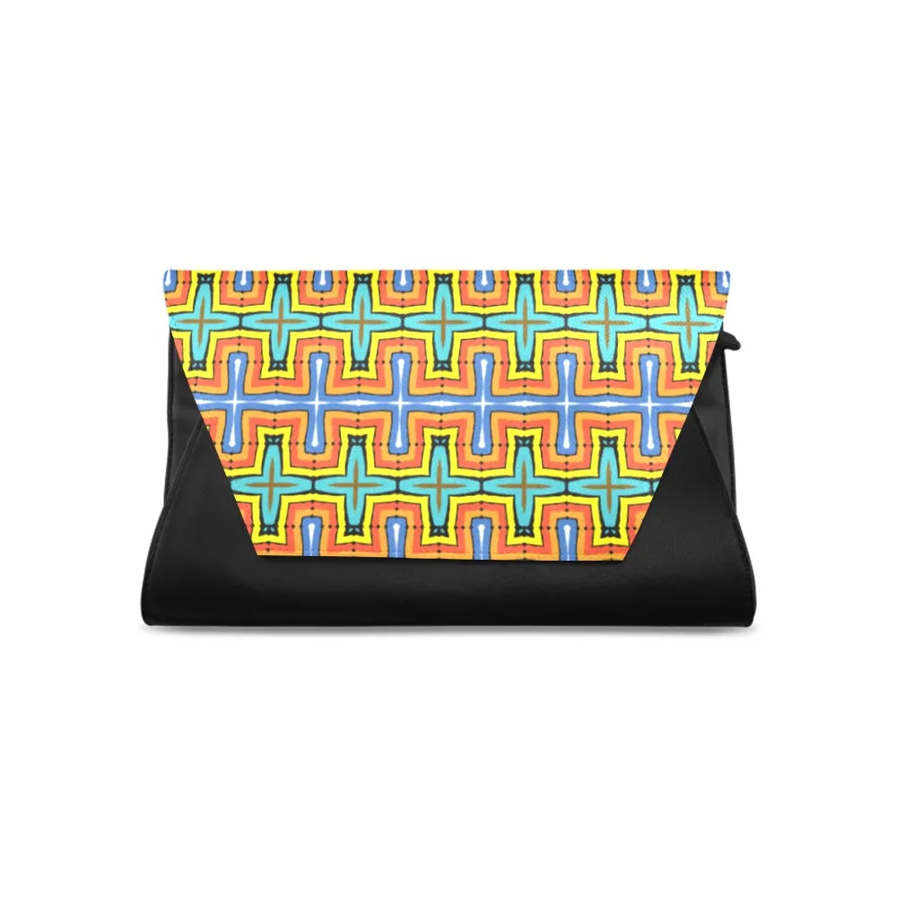 TRIBALESQUE LARGE FLAP CLUTCH