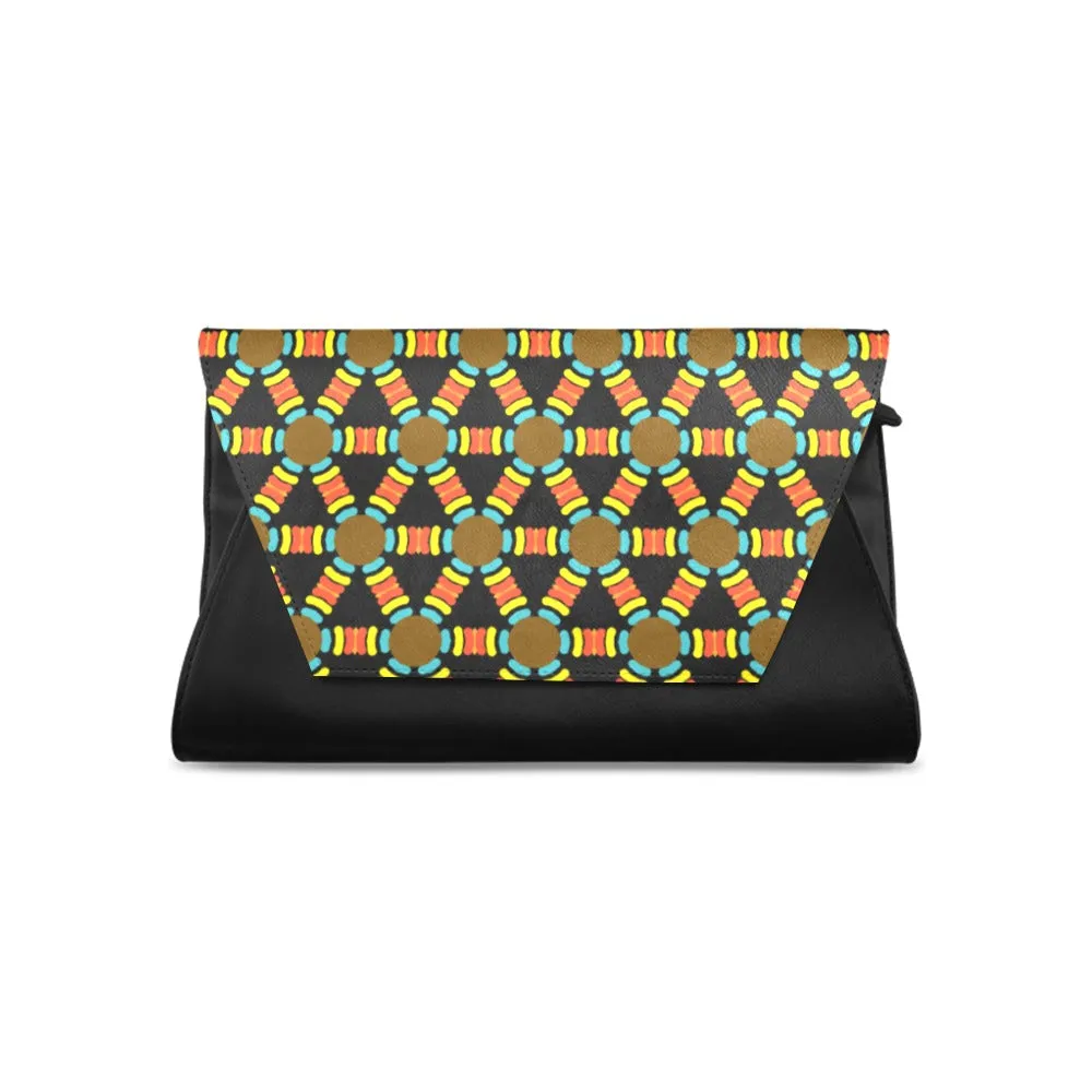 TRIBALESQUE LARGE FLAP CLUTCH