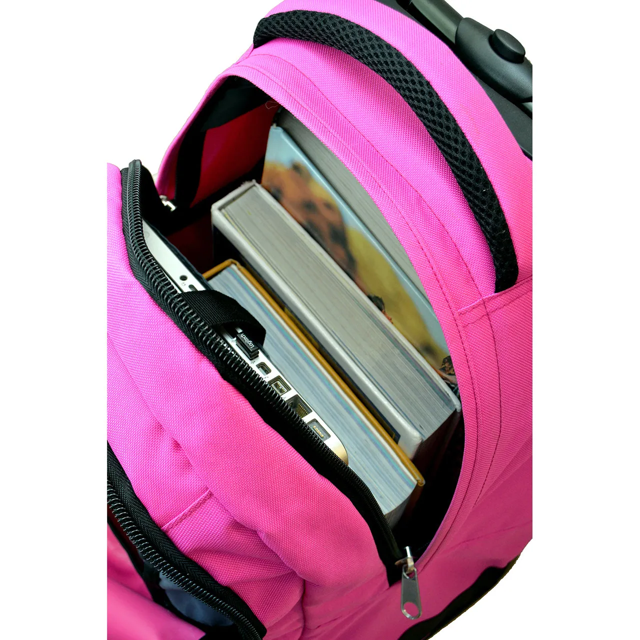 UNLV Premium Wheeled Backpack in Pink