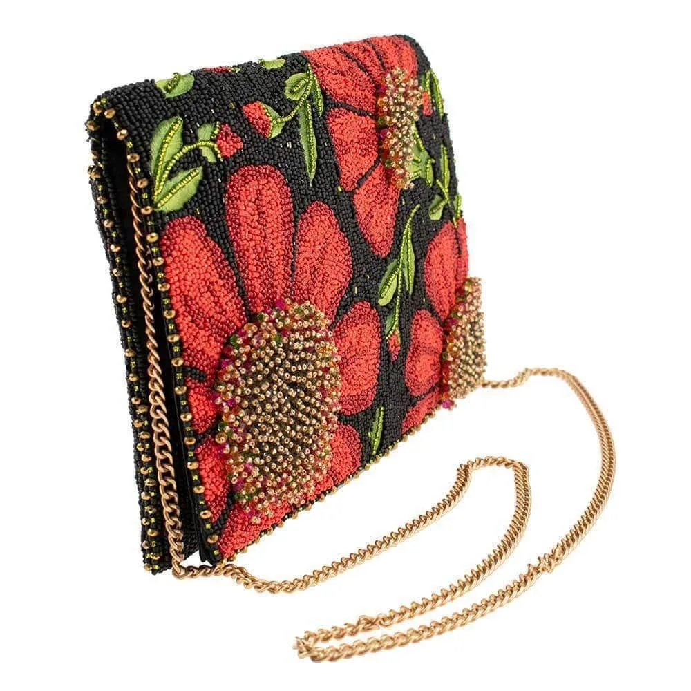Wallflower Beaded Crossbody Clutch Handbag