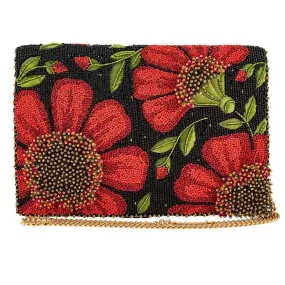 Wallflower Beaded Crossbody Clutch Handbag