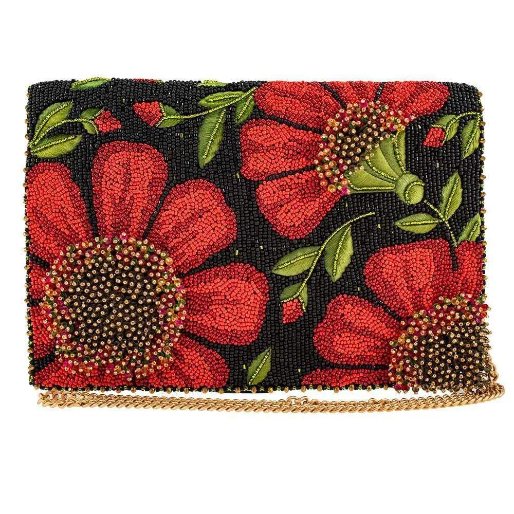 Wallflower Beaded Crossbody Clutch Handbag