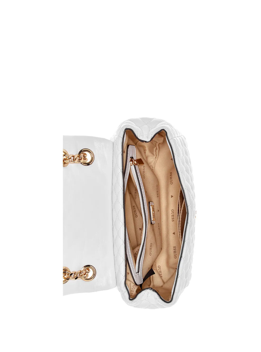 White Quilted Rianee Crossbody Bag